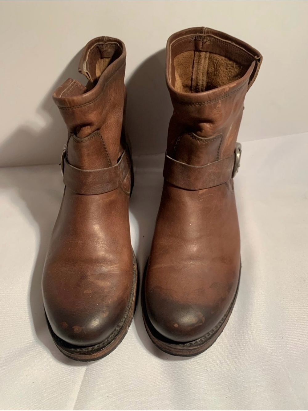 Frye Womens Veronica Distressed Brown
Leather Ankle Boots Size 9.5
